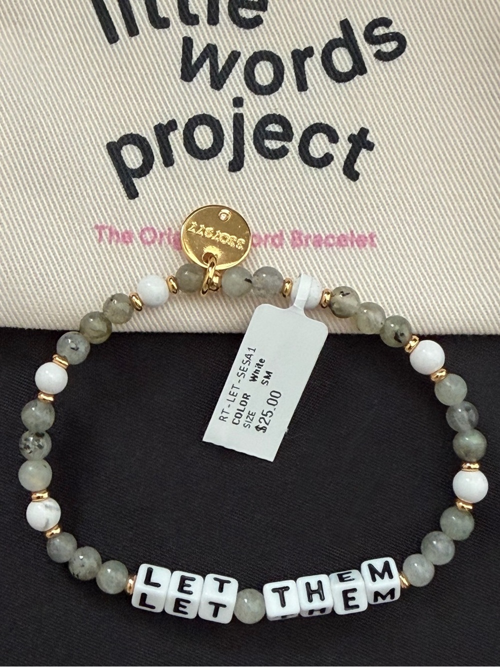 Little Words Project Beaded Stretch Bracelet: “Let Them”